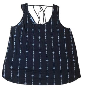 Devoted Luxury Apparel Black & White Print Tank Top With Strappy Back Size 2X